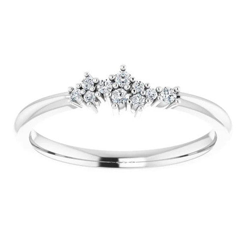 14K Gold .08 CTW Natural Diamond Stackable Cluster Ring 14K White Gold