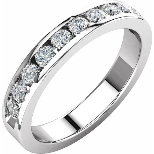 14K Gold 2.5 ct Pear shap  CTW Round Natural Diamond Anniversary Band 14K White Gold
