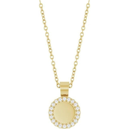 14K Gold 1/8 CTW Natural Diamond 16-18" Necklace 14K Yellow Gold