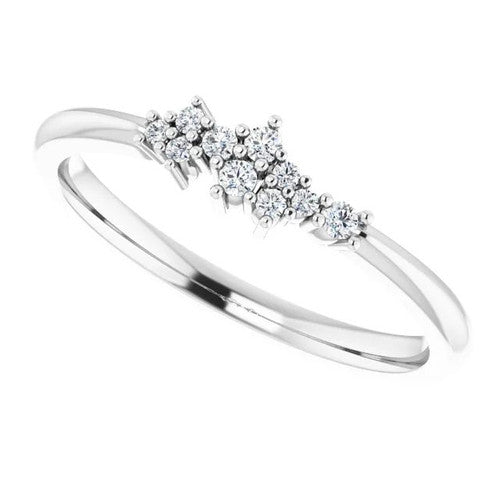 14K Gold .08 CTW Natural Diamond Stackable Cluster Ring 14K White Gold