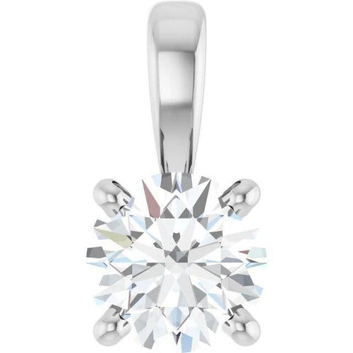 14K Gold 1 CTW Lab-Grown Diamond Pendant 14K White Gold