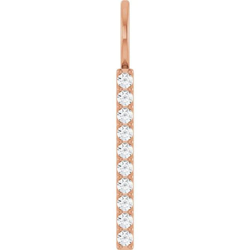 14K Gold 1/6 CTW Diamond Bar Charm/Pendant 14K Rose Gold