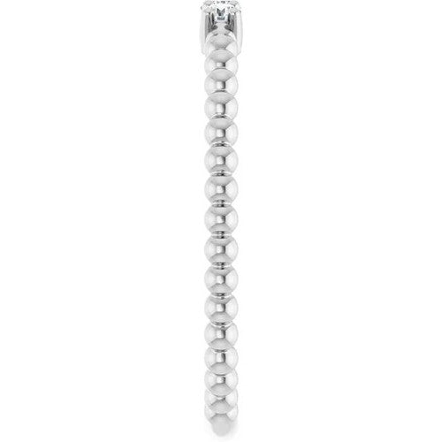 14K Gold 1/10 CTW Natural Diamond Beaded Ring 14K White Gold