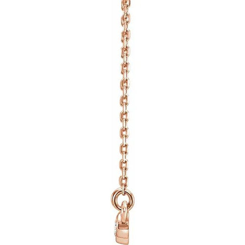 14K Gold 1/8 CTW Natural Diamond Three-Stone 16-18" Necklace 14K Rose Gold