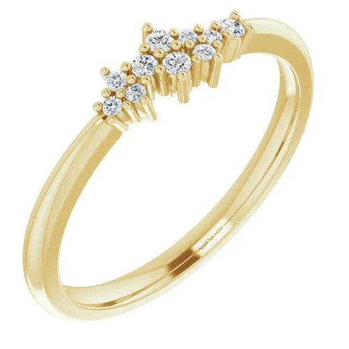 14K Gold .08 CTW Natural Diamond Stackable Cluster Ring 14K Yellow Gold