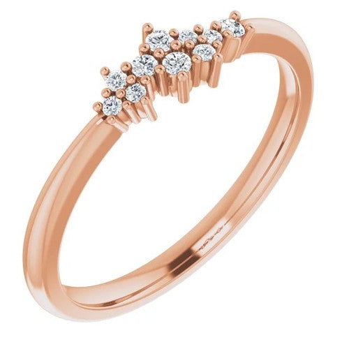 14K Gold .08 CTW Natural Diamond Stackable Cluster Ring 14K Rose Gold