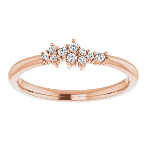 14K Gold .08 CTW Natural Diamond Stackable Cluster Ring 14K Rose Gold