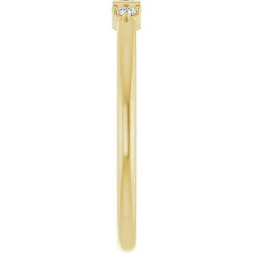14K Gold 1/8 CTW Straight Baguette Natural Diamond Stackable Ring 14K Yellow Gold