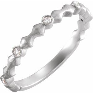 Matte - Finn - 14K White Gold .07 CTW Natural Diamond Anniversary Band
