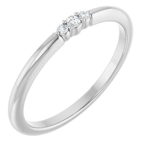 14K Gold .03 CTW Natural Diamond Stackable Ring 14K White Gold