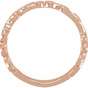 Classic - Consuelo - 14K Rose Gold 4 mm Scroll Design Band