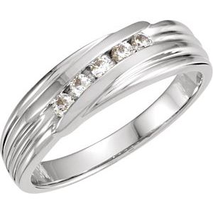 Matte - Jaxon - 14K White Gold 1/4 CTW Natural Diamond 5-Stone Band