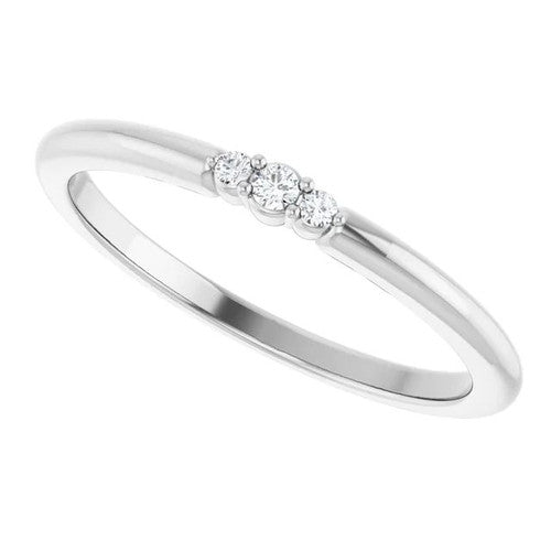 14K Gold .03 CTW Natural Diamond Stackable Ring 14K White Gold
