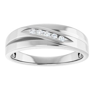 Diamond - Scarlett - Platinum 1/10 CTW Natural Diamond Band