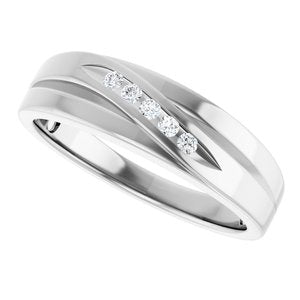 Diamond - Scarlett - Platinum 1/10 CTW Natural Diamond Band