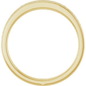 Pave - Lacey - 14K Yellow Gold 1/8 CTW Natural Diamond Band