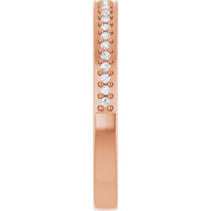 Pave - Lacey - 14K Rose Gold 1/8 CTW Natural Diamond Band