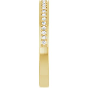 Pave - Lacey - 14K Yellow Gold 1/8 CTW Natural Diamond Band