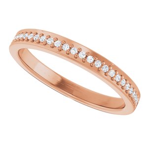Pave - Lacey - 14K Rose Gold 1/8 CTW Natural Diamond Band