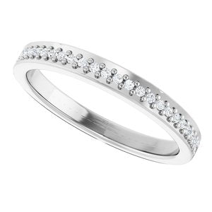 Pave - Lacey - Platinum 1/8 CTW Natural Diamond Band