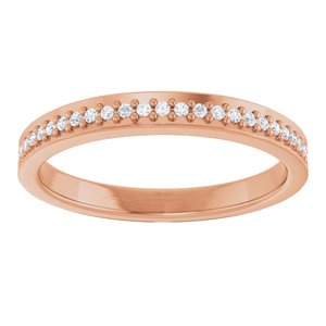Pave - Lacey - 14K Rose Gold 1/8 CTW Natural Diamond Band