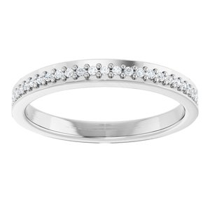 Pave - Lacey - 14K White Gold 1/8 CTW Natural Diamond Band