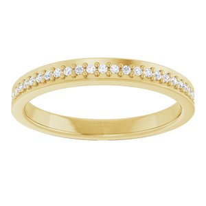 Pave - Lacey - 14K Yellow Gold 1/8 CTW Natural Diamond Band