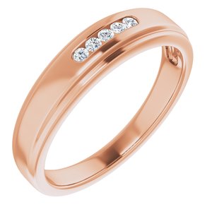 Hammered - Jude - 14K Rose Gold 1/10 CTW Natural Diamond 5-Stone Band