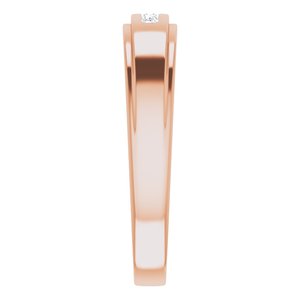 Hammered - Jude - 14K Rose Gold 1/10 CTW Natural Diamond 5-Stone Band