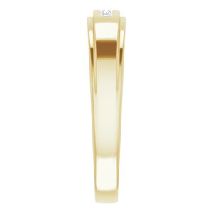 Hammered - Jude - 14K Yellow Gold 1/10 CTW Natural Diamond 5-Stone Band