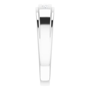 Hammered - Jude - 14K White Gold 1/4 CTW Natural Diamond 5-Stone Band