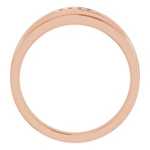 Hammered - Jude - 14K Rose Gold 1/10 CTW Natural Diamond 5-Stone Band