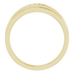 Hammered - Jude - 14K Yellow Gold 1/10 CTW Natural Diamond 5-Stone Band