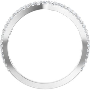 Curved - Paris - 14K White Gold 1/3 CTW Natural Diamond Contour Band