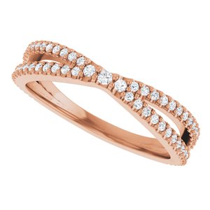 Curved - Paris - 14K Rose Gold 1/3 CTW Natural Diamond Contour Band