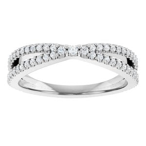Curved - Paris - 14K White Gold 1/3 CTW Natural Diamond Contour Band