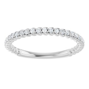 Classic - Mercedes - 14K White Gold 1/5 CTW Natural Diamond Rope Anniversary Band