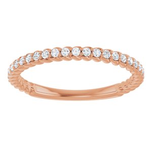 Classic - Mercedes - 14K Rose Gold 1/5 CTW Natural Diamond Rope Anniversary Band