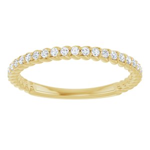 Classic - Mercedes - 14K Yellow Gold 1/5 CTW Natural Diamond Rope Anniversary Band