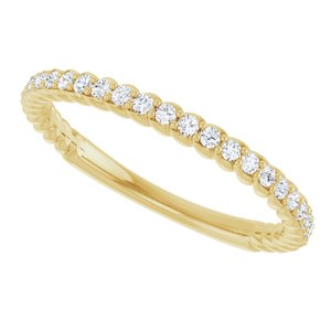 Classic - Mercedes - 14K Yellow Gold 1/5 CTW Natural Diamond Rope Anniversary Band