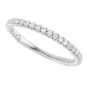 Classic - Mercedes - Platinum 1/5 CTW Natural Diamond Rope Anniversary Band