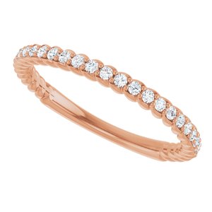 Classic - Mercedes - 14K Rose Gold 1/5 CTW Natural Diamond Rope Anniversary Band