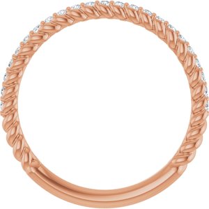 Classic - Mercedes - 14K Rose Gold 1/5 CTW Natural Diamond Rope Anniversary Band