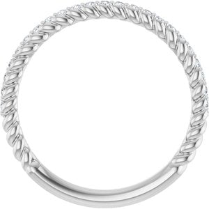Classic - Mercedes - Platinum 1/5 CTW Natural Diamond Rope Anniversary Band