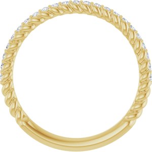Classic - Mercedes - 14K Yellow Gold 1/5 CTW Natural Diamond Rope Anniversary Band