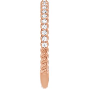 Classic - Mercedes - 14K Rose Gold 1/5 CTW Natural Diamond Rope Anniversary Band