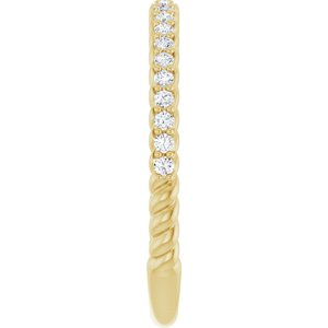 Classic - Mercedes - 14K Yellow Gold 1/5 CTW Natural Diamond Rope Anniversary Band