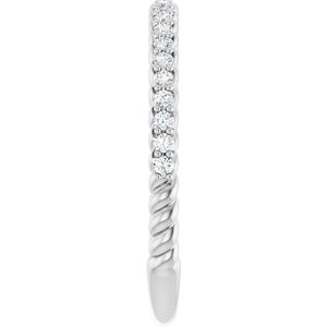 Classic - Mercedes - Platinum 1/5 CTW Natural Diamond Rope Anniversary Band