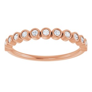 Bezel - Dawna - 14K Rose Gold 1/6 CTW Natural Diamond Anniversary Band