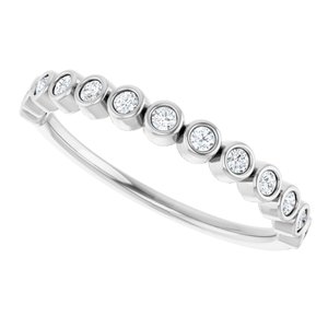 Bezel - Dawna - 14K White Gold 1/6 CTW Natural Diamond Anniversary Band